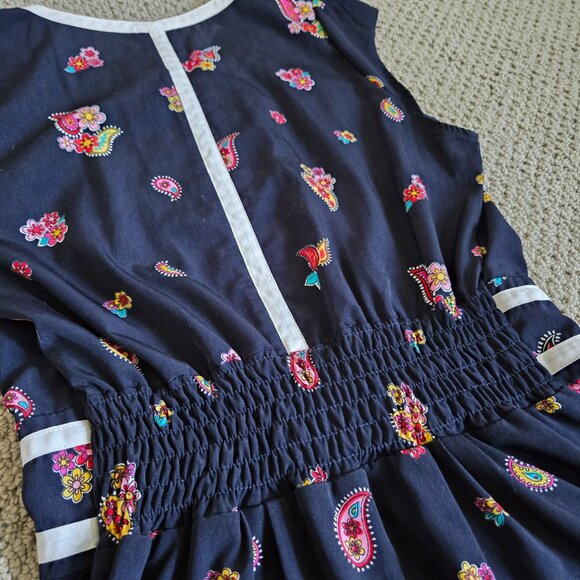 Cute Black Pin-up Wiggle Floral Dress Keyhole, Trollied Dolly, Size M - Picture 10 of 15